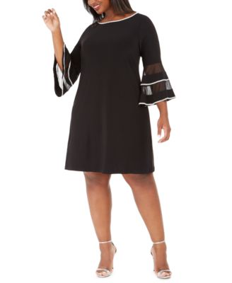 MSK Plus Size Illusion Bell-Sleeve ...
